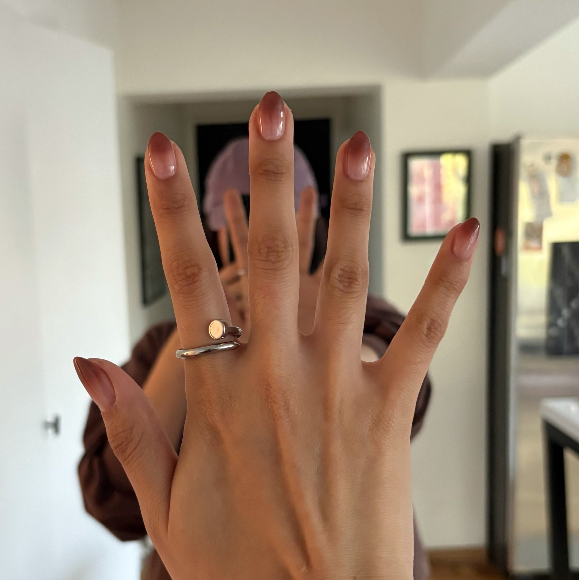 Anillo clavo plateado Acero Inoxidable Ajustable