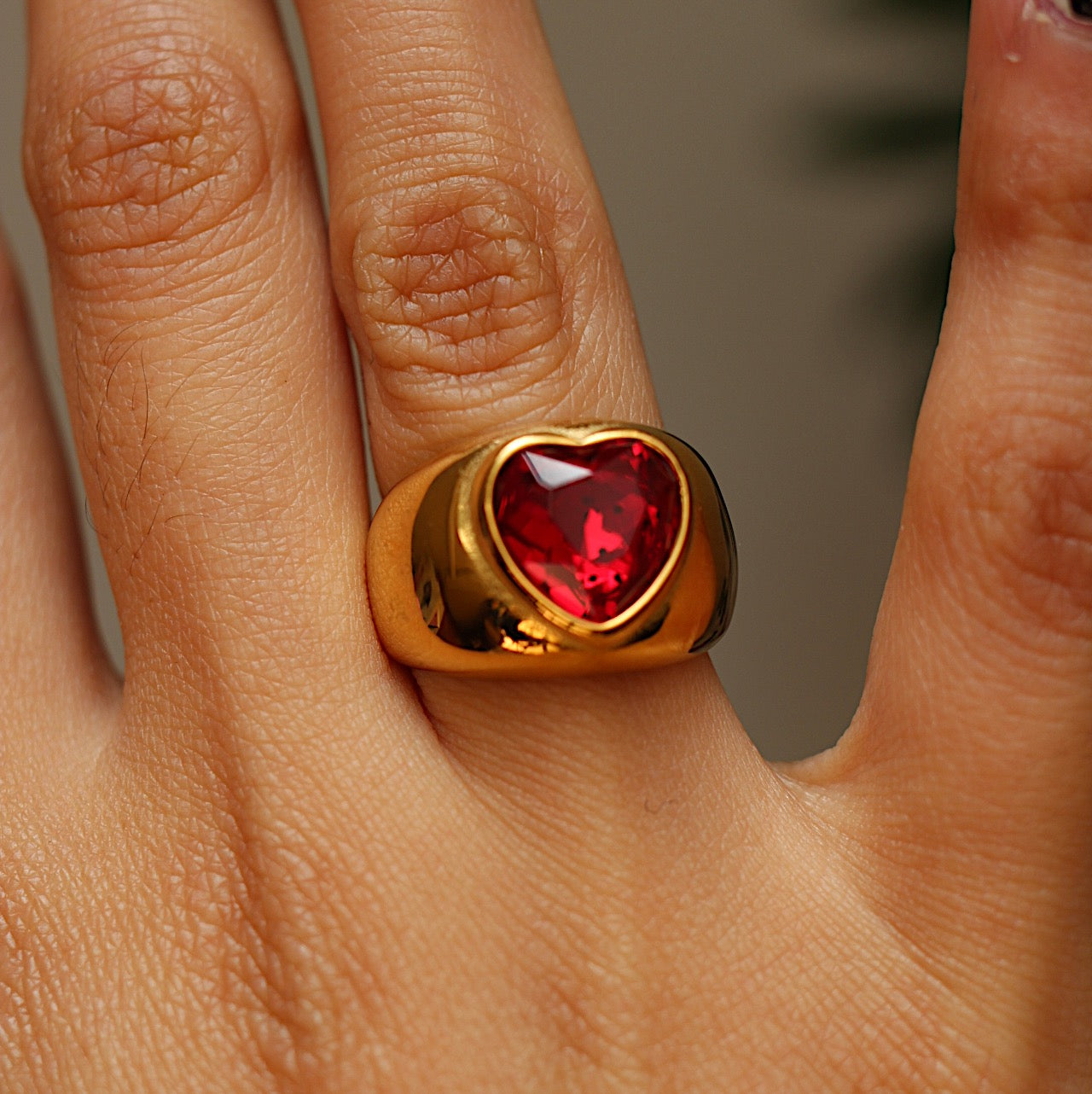 Anillo corazón Titanio