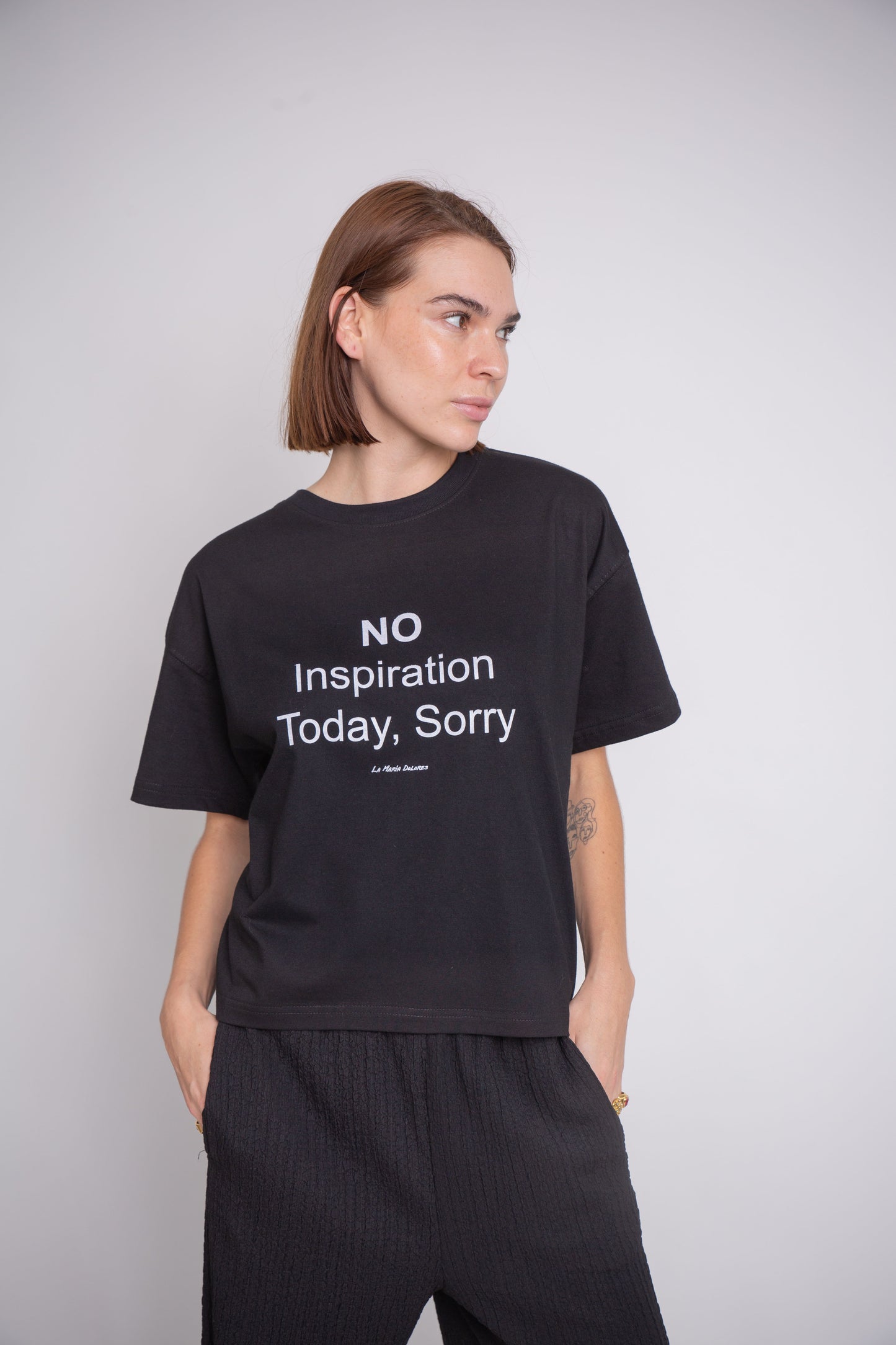 Polera Polera No Inspiration Today, Sorry Negra