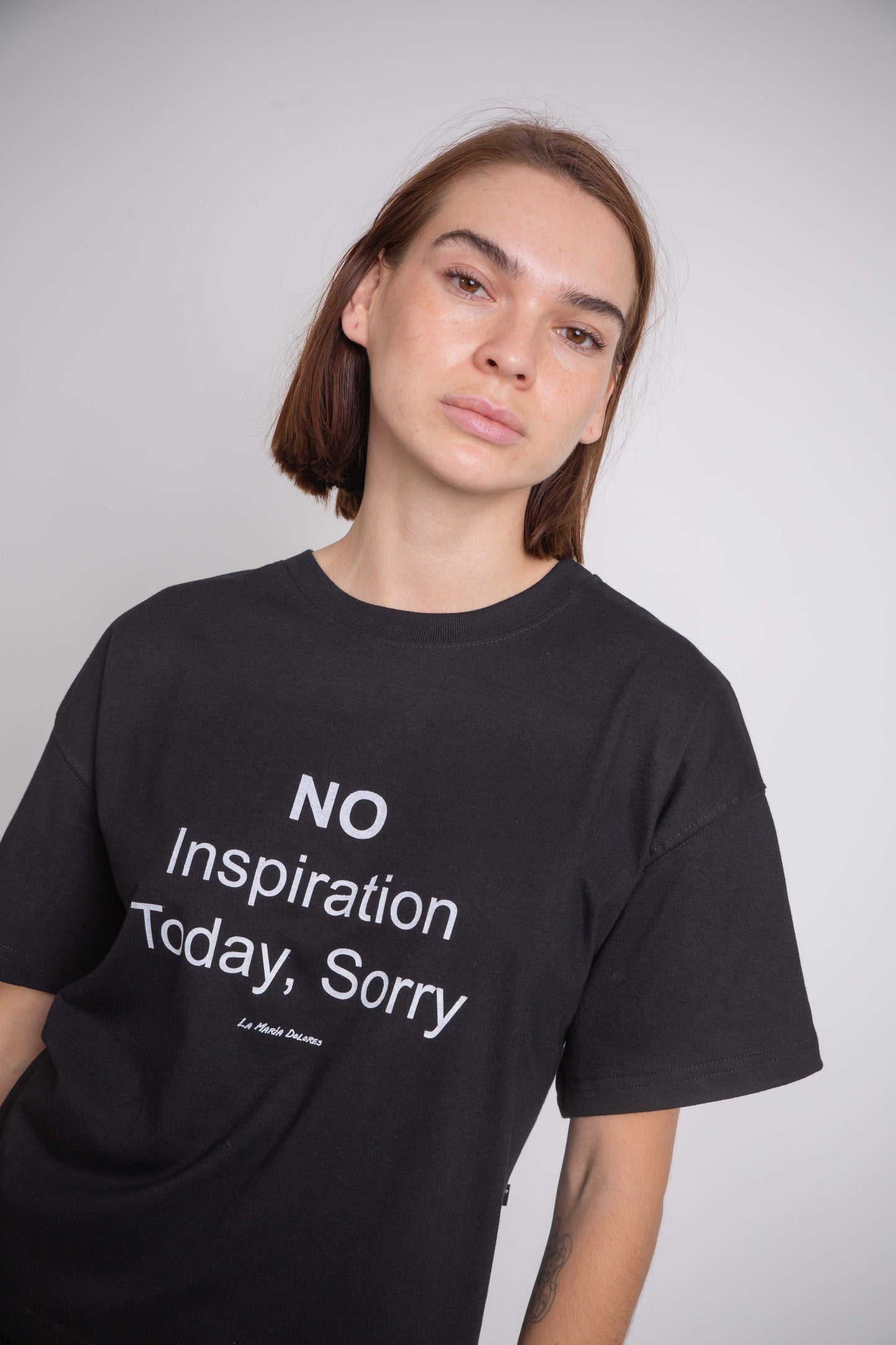 Polera Polera No Inspiration Today, Sorry Negra