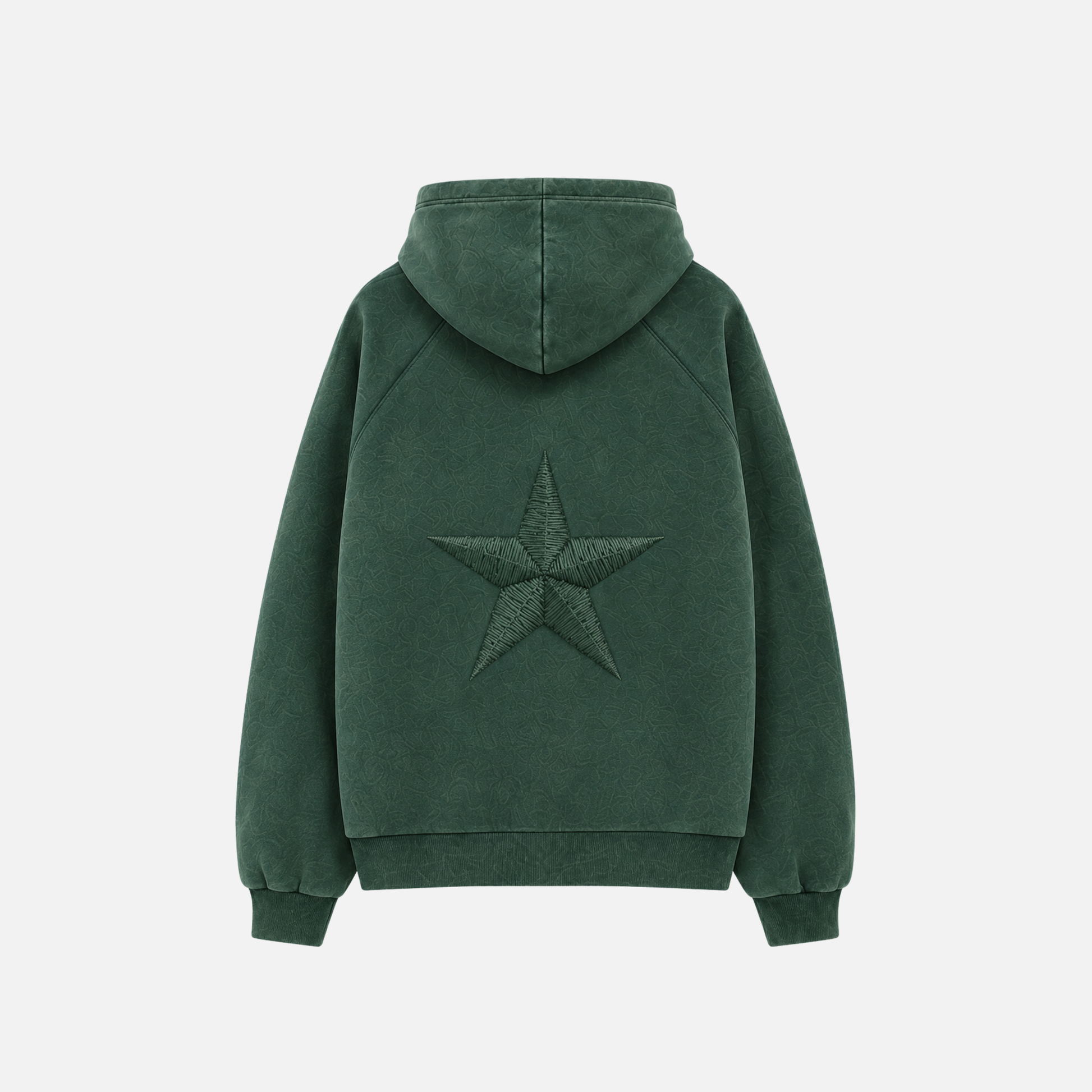 Poleron verde desgastado maxi estrella - Boxy