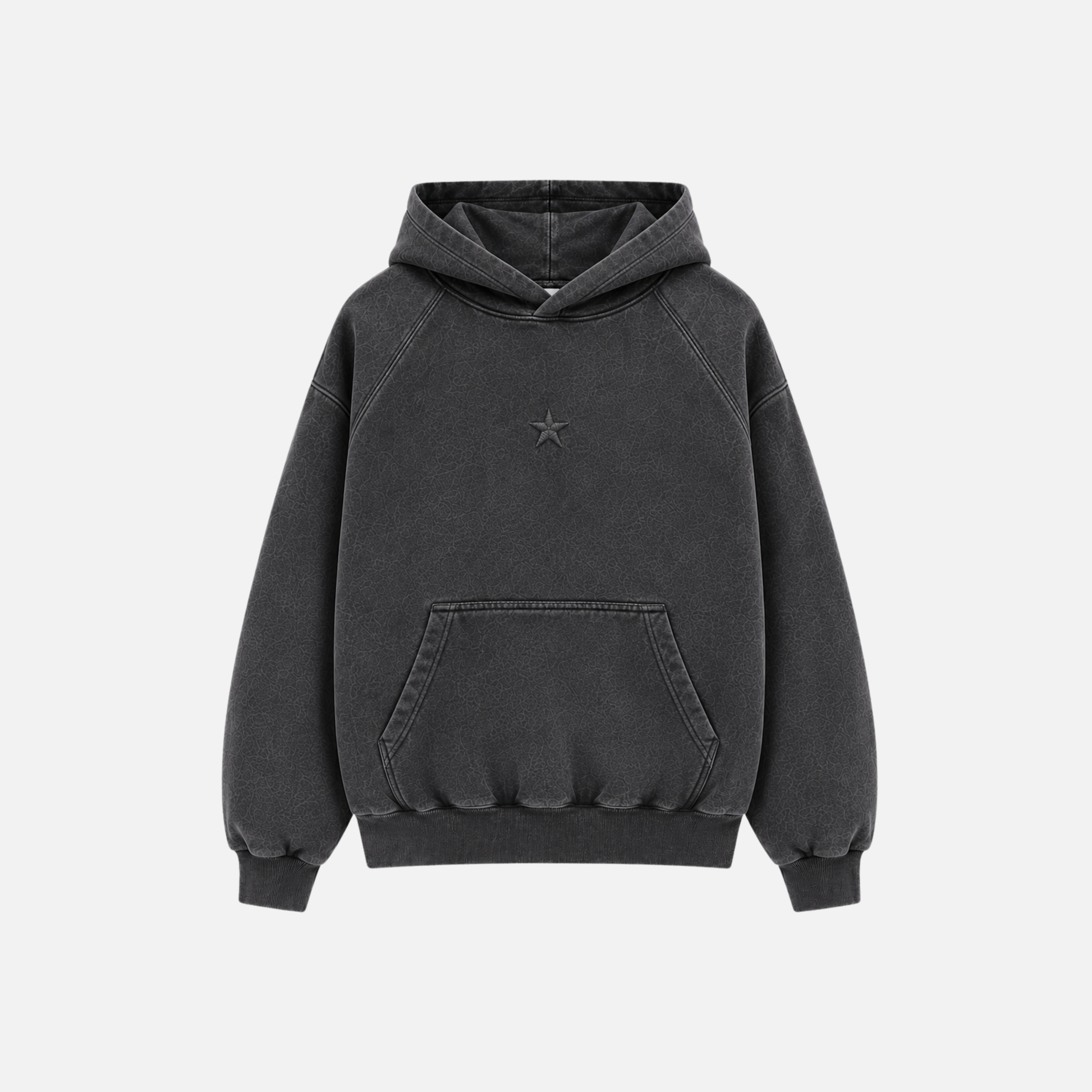 Poleron negro desgastado maxi estrella - Boxy