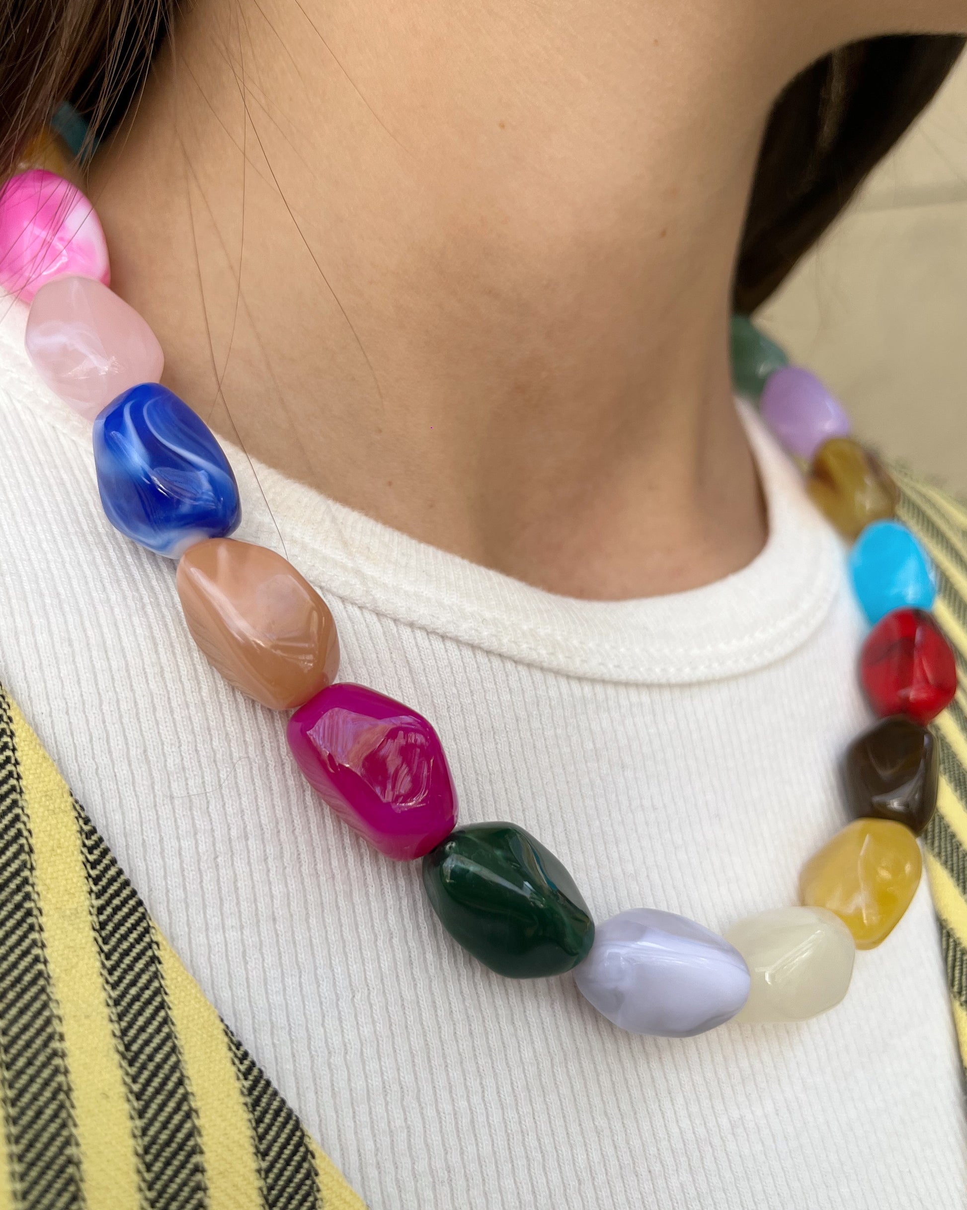 Collar piedras acrílicas colores