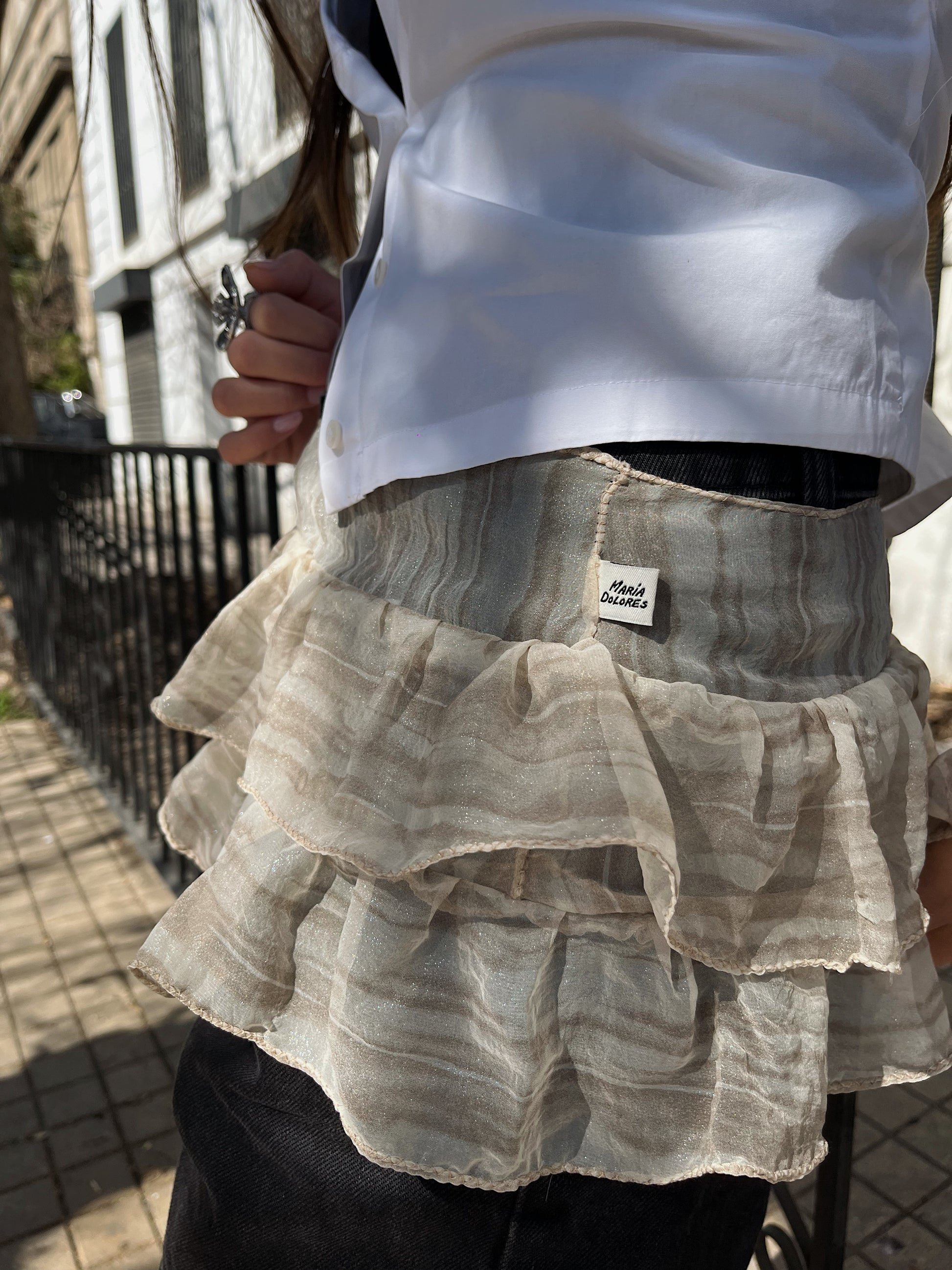 Sobre falda jaspeada