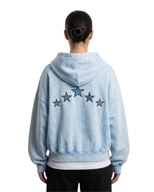 Hoodie 5 Estrellas – Boxy Fit Baby Blue