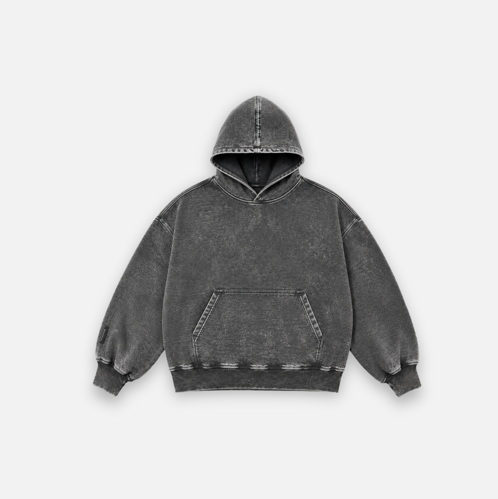 Hoodie Icon ★:  canguro desgastado con estrella en espalda