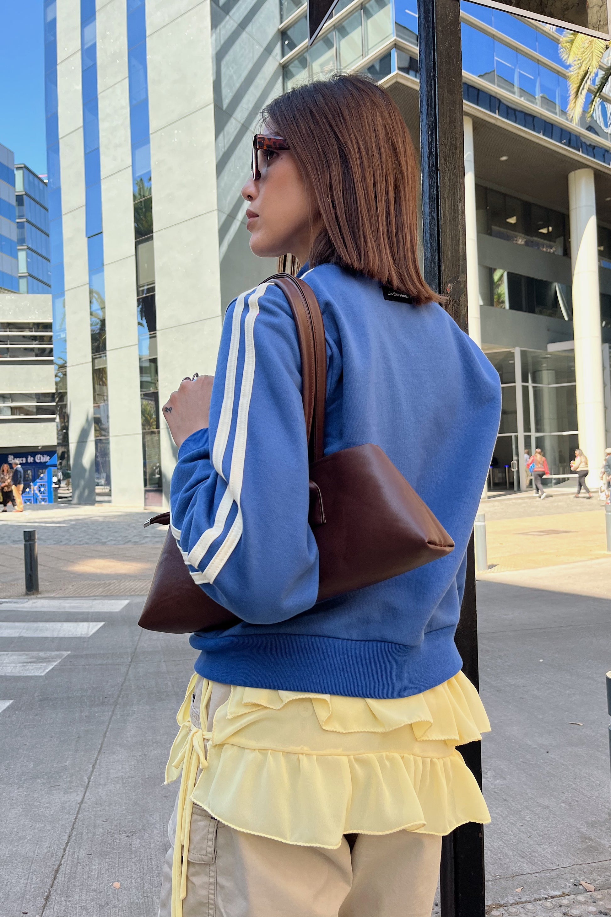 Poleron stripes celeste