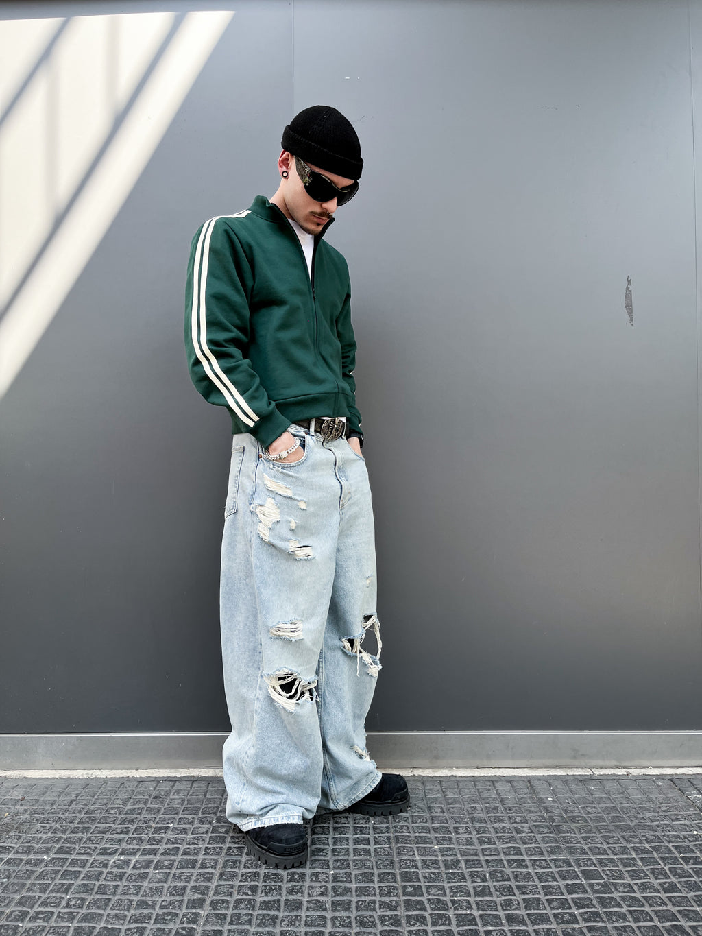 Poleron stripes verde