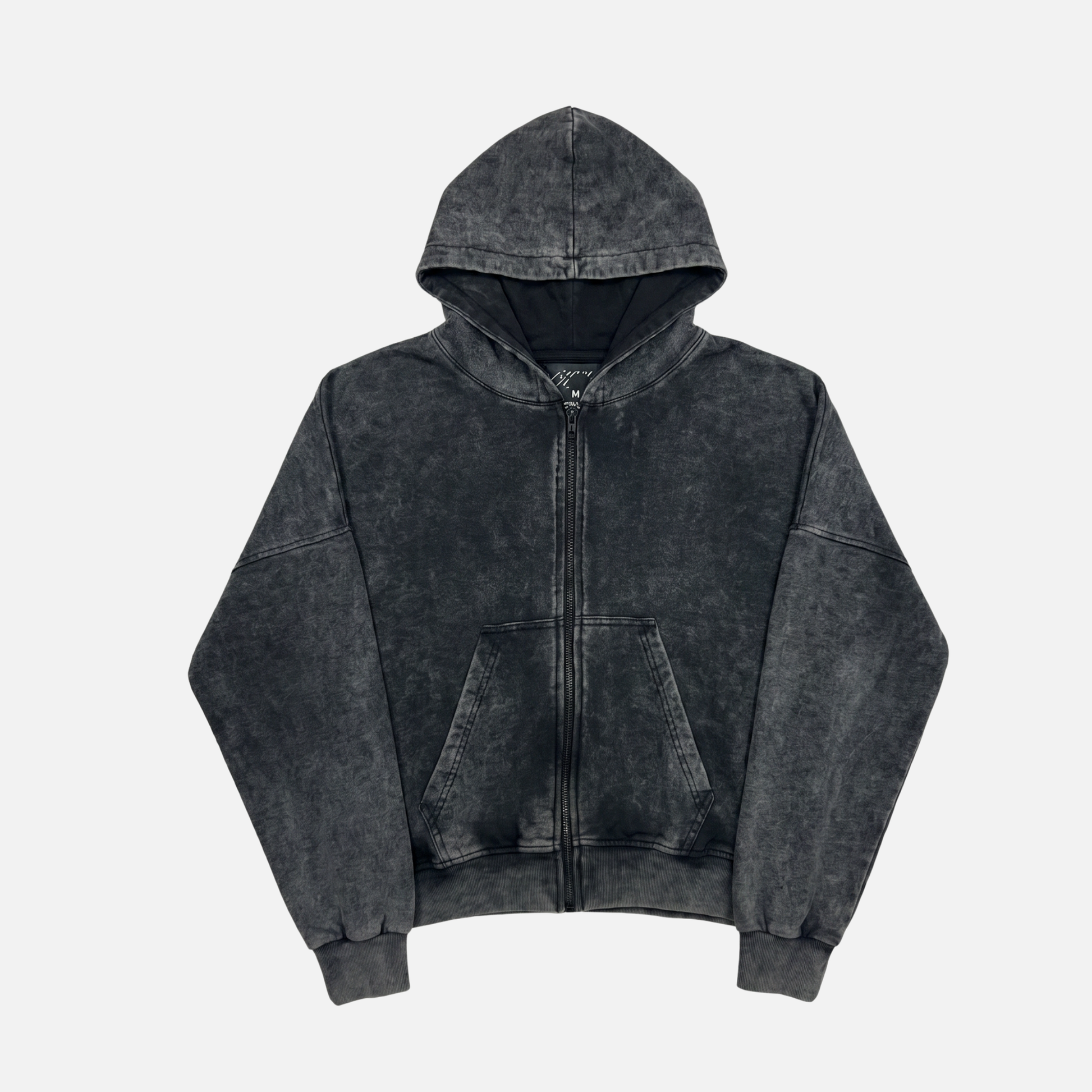 Hoodie 5 Estrellas – Boxy Fit Negro