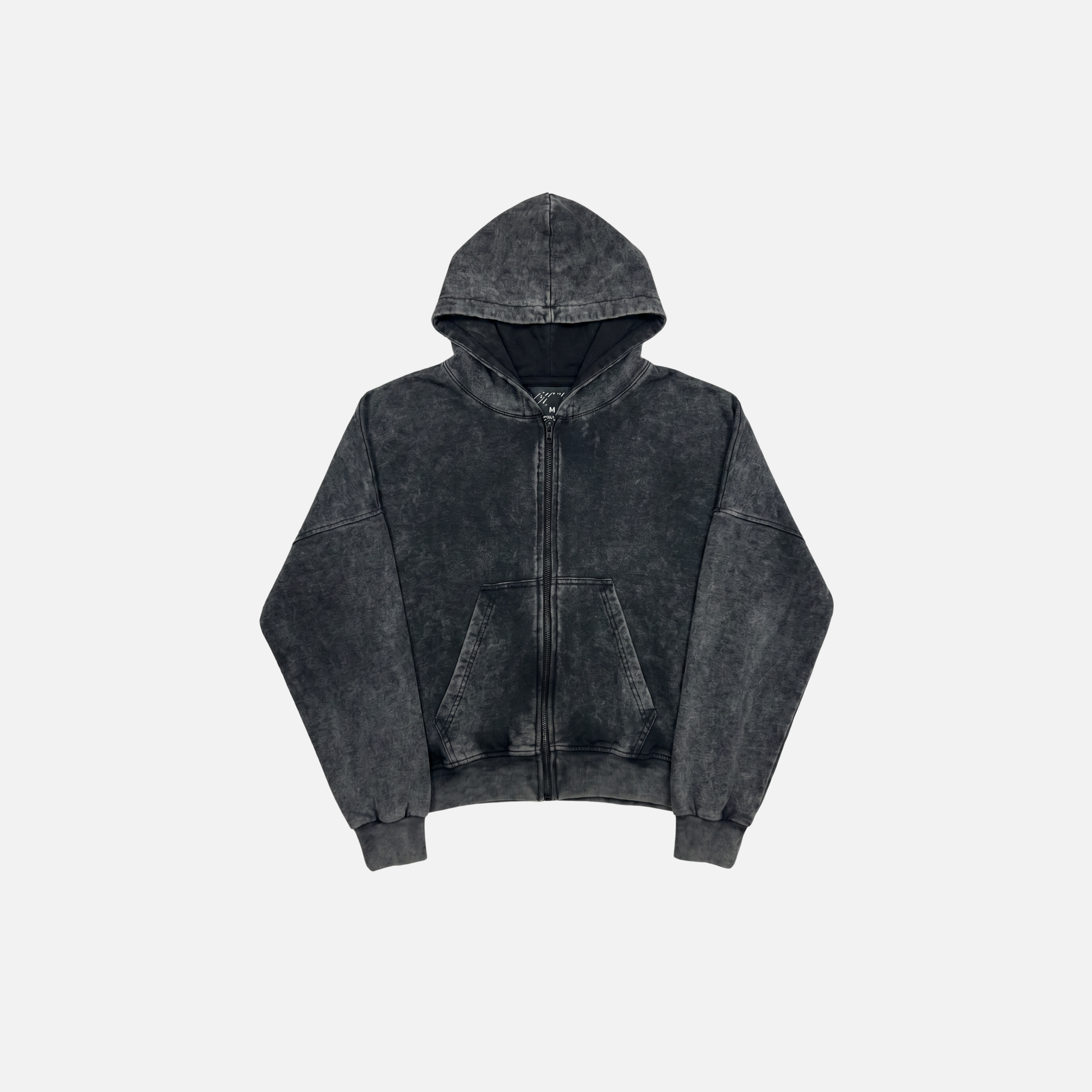 Hoodie 5 Estrellas – Boxy Fit Negro