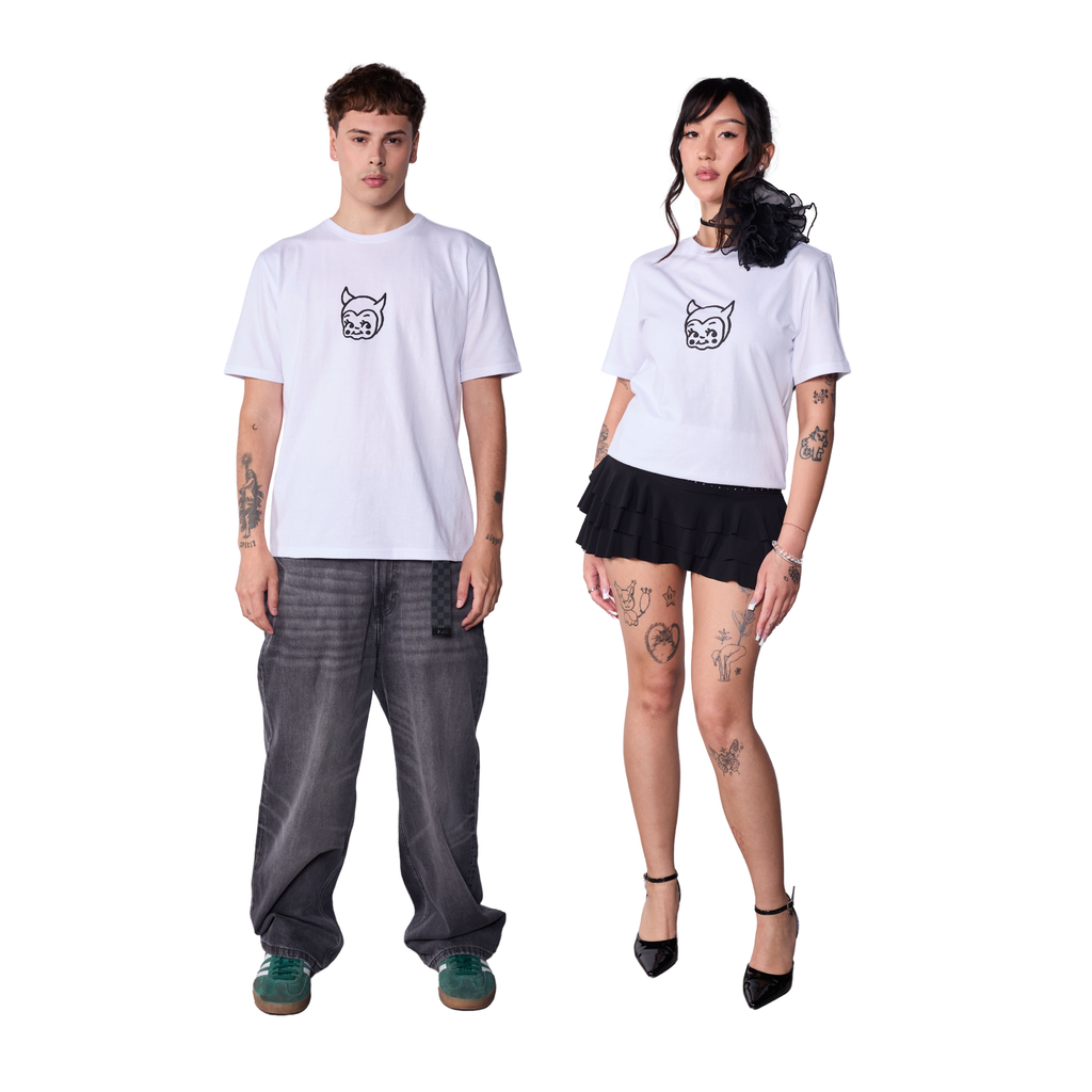 Polera Slim Fit Blanca Diablito