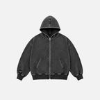 Hoodie gris desgastado LMD studio con cierre