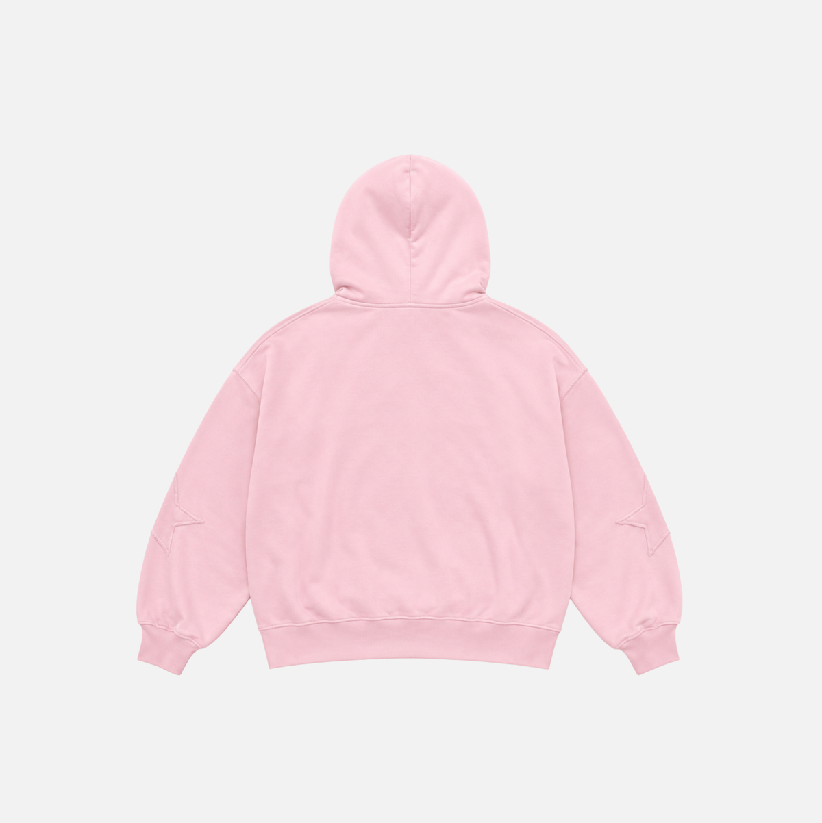 Hoodie Boxy Oversized · Rosado coderas de estrella