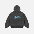 Hoodie gris desgastado LMD studio con cierre