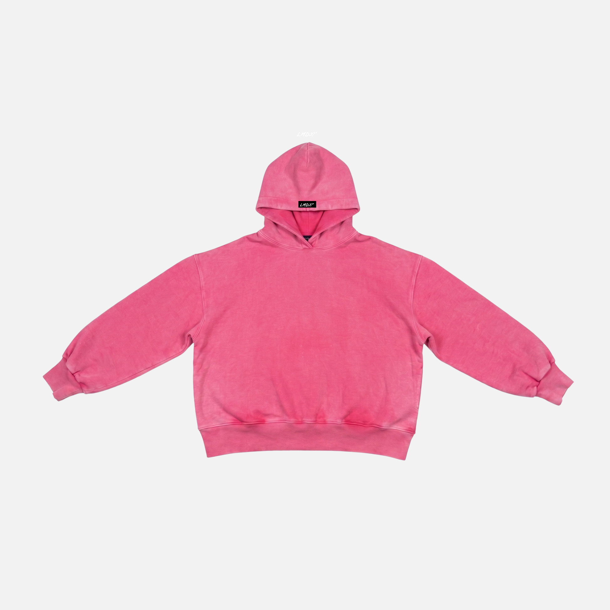 Poleron rosado con gorro desgastado estrella en espalda