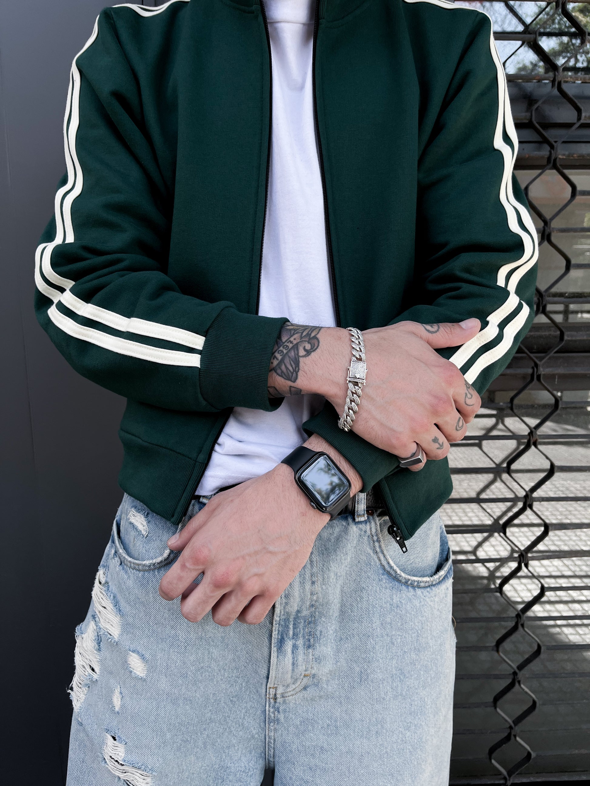 Poleron stripes verde