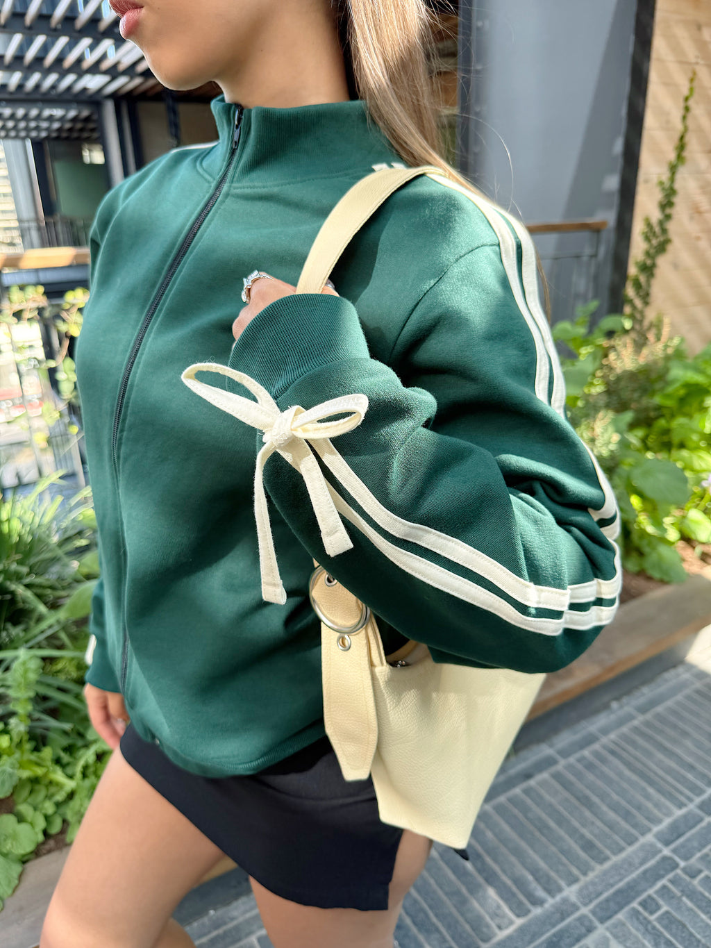 Poleron ribbon stripes verde