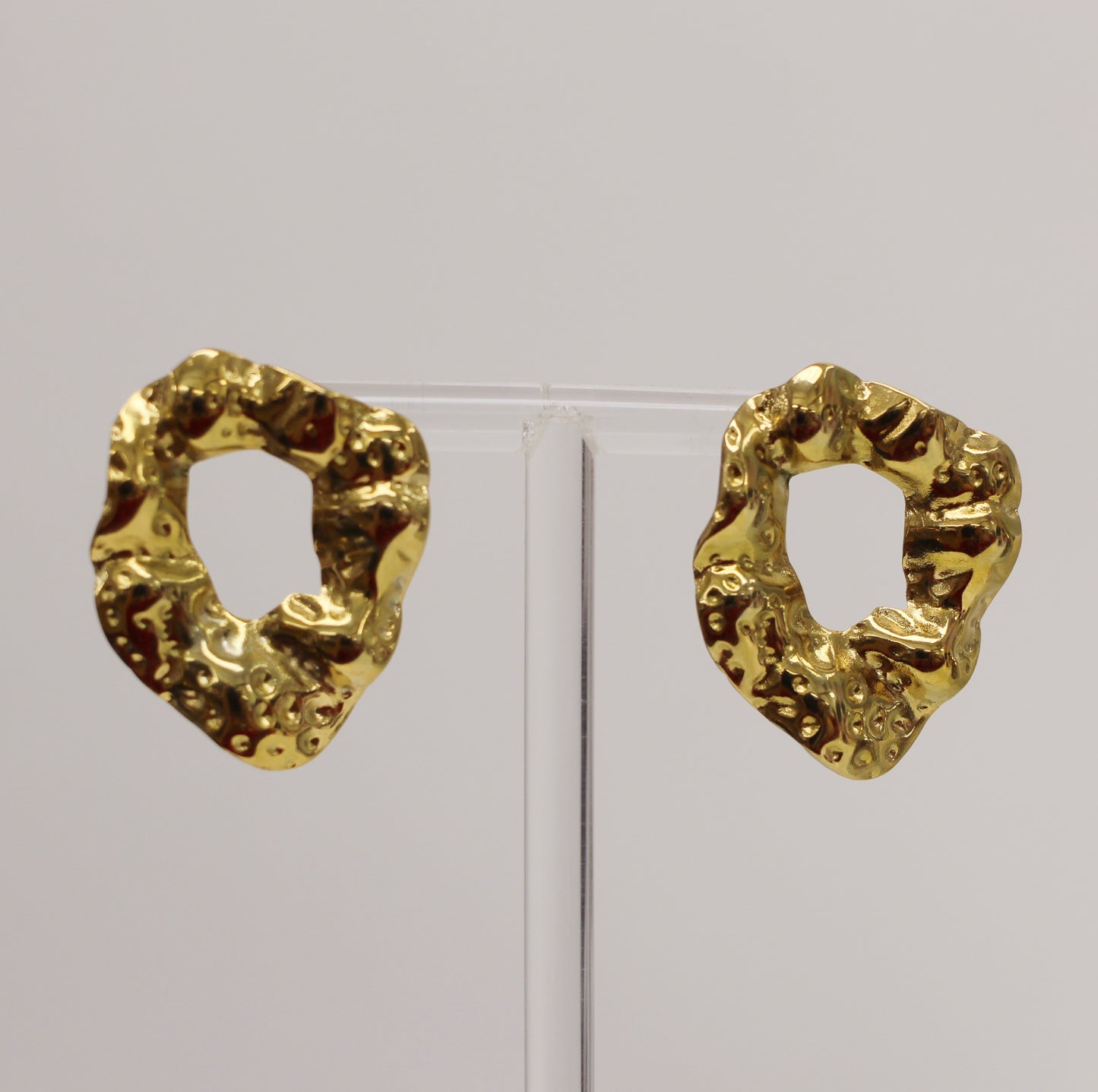 Aros irregulares dorados Acero Inoxidable