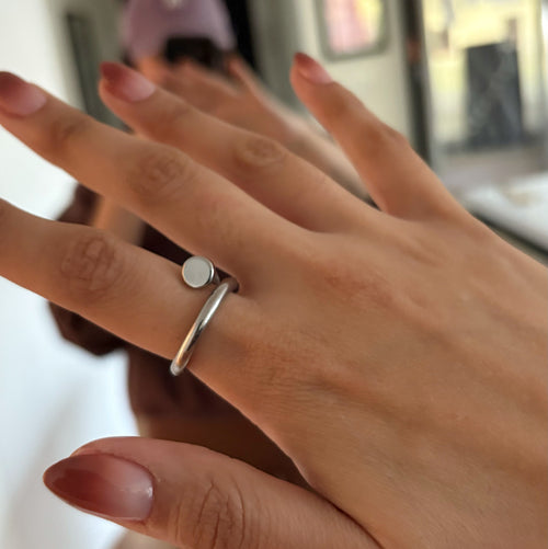 Anillo clavo plateado Acero Inoxidable Ajustable