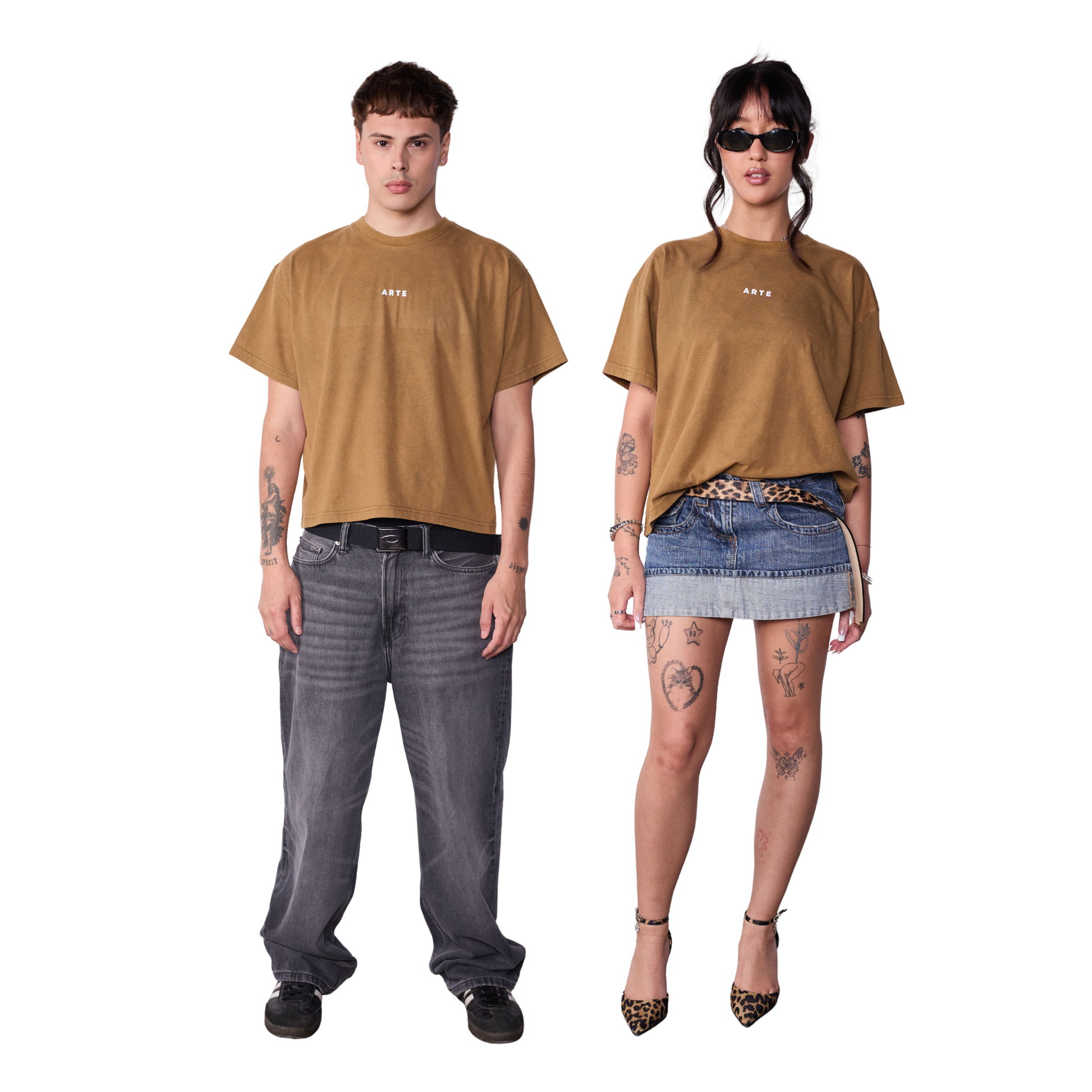 Polera Boxy Fit Verde Arte Acid Wash