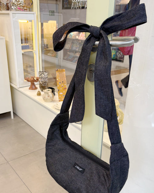 Bolso Ribbon Ajustable Denim Negro