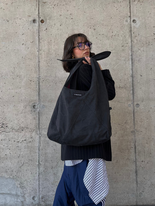 Bolso Ribbon Gabardina Negra