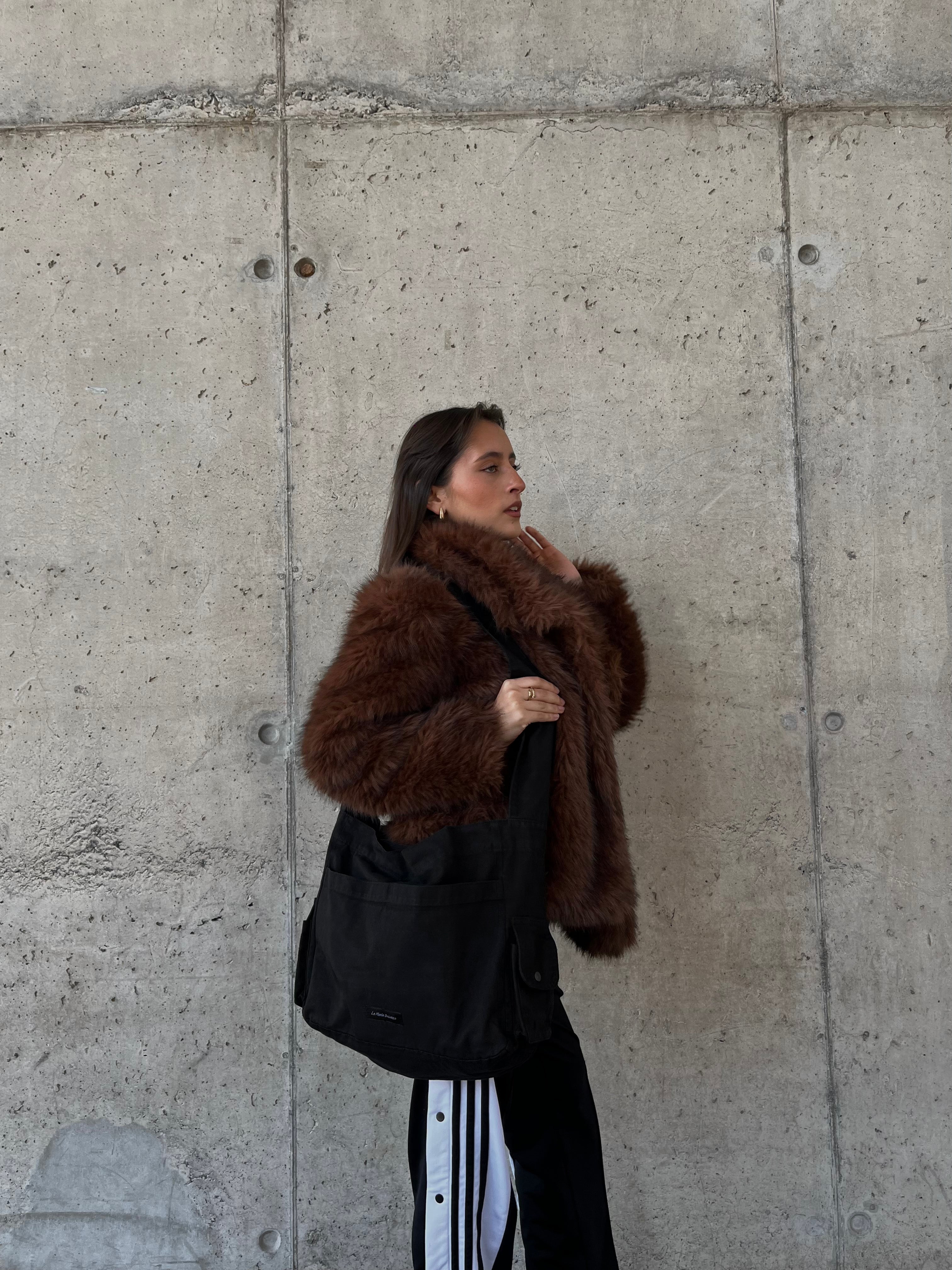 Crossbody cargo negro gabardina