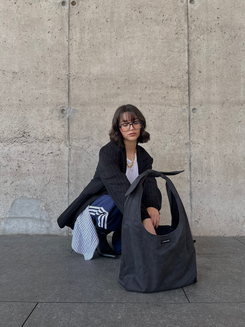 Bolso Ribbon Gabardina Negra