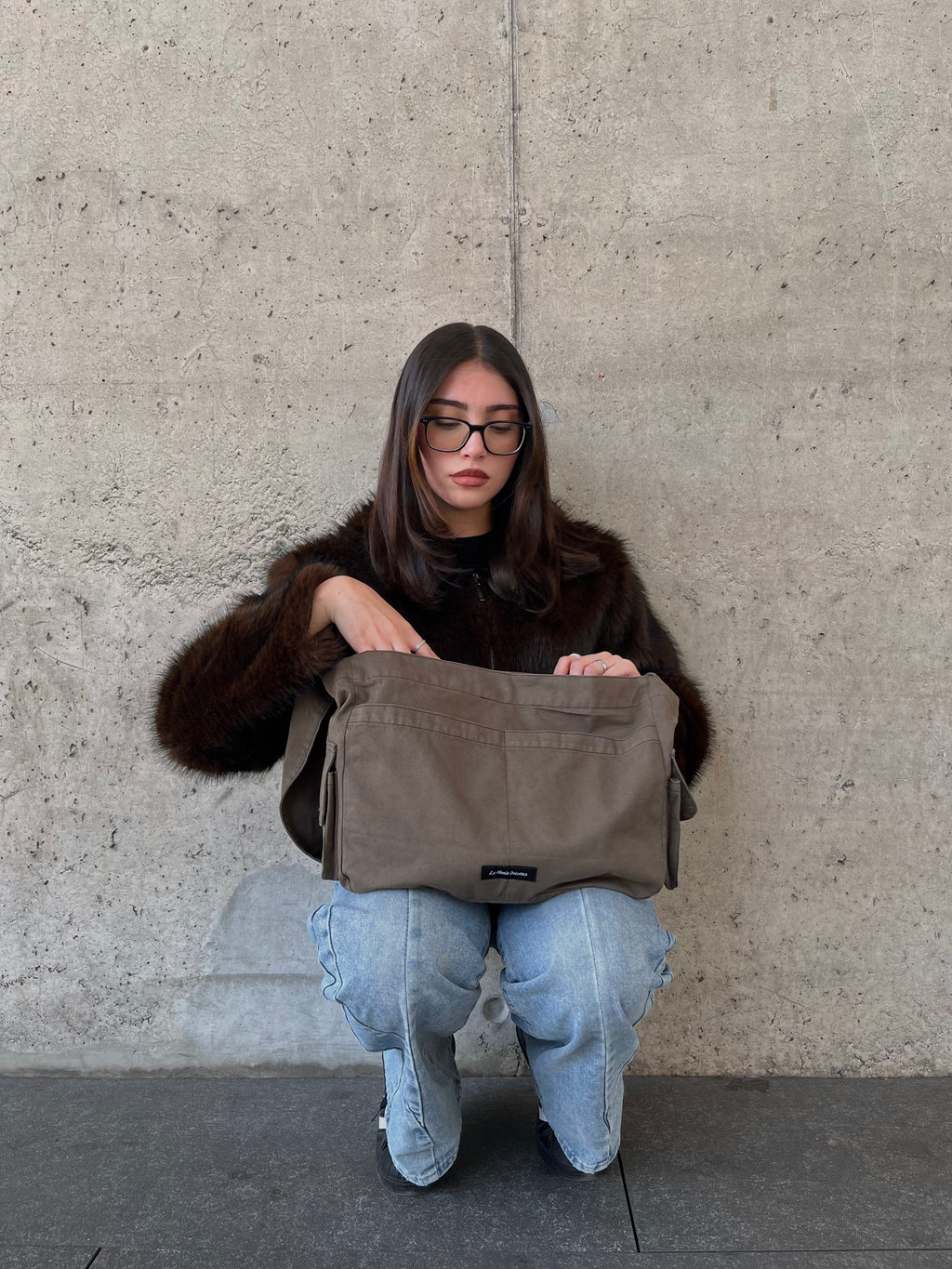 Crossbody cargo bag reciclado verde musgo
