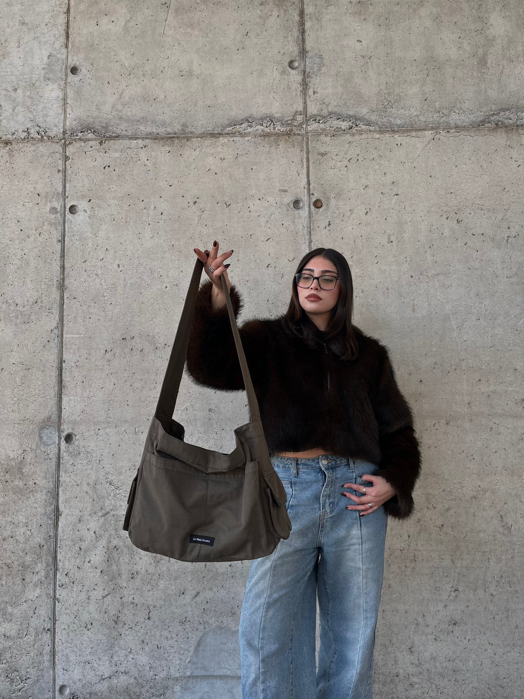 Crossbody cargo bag reciclado verde musgo