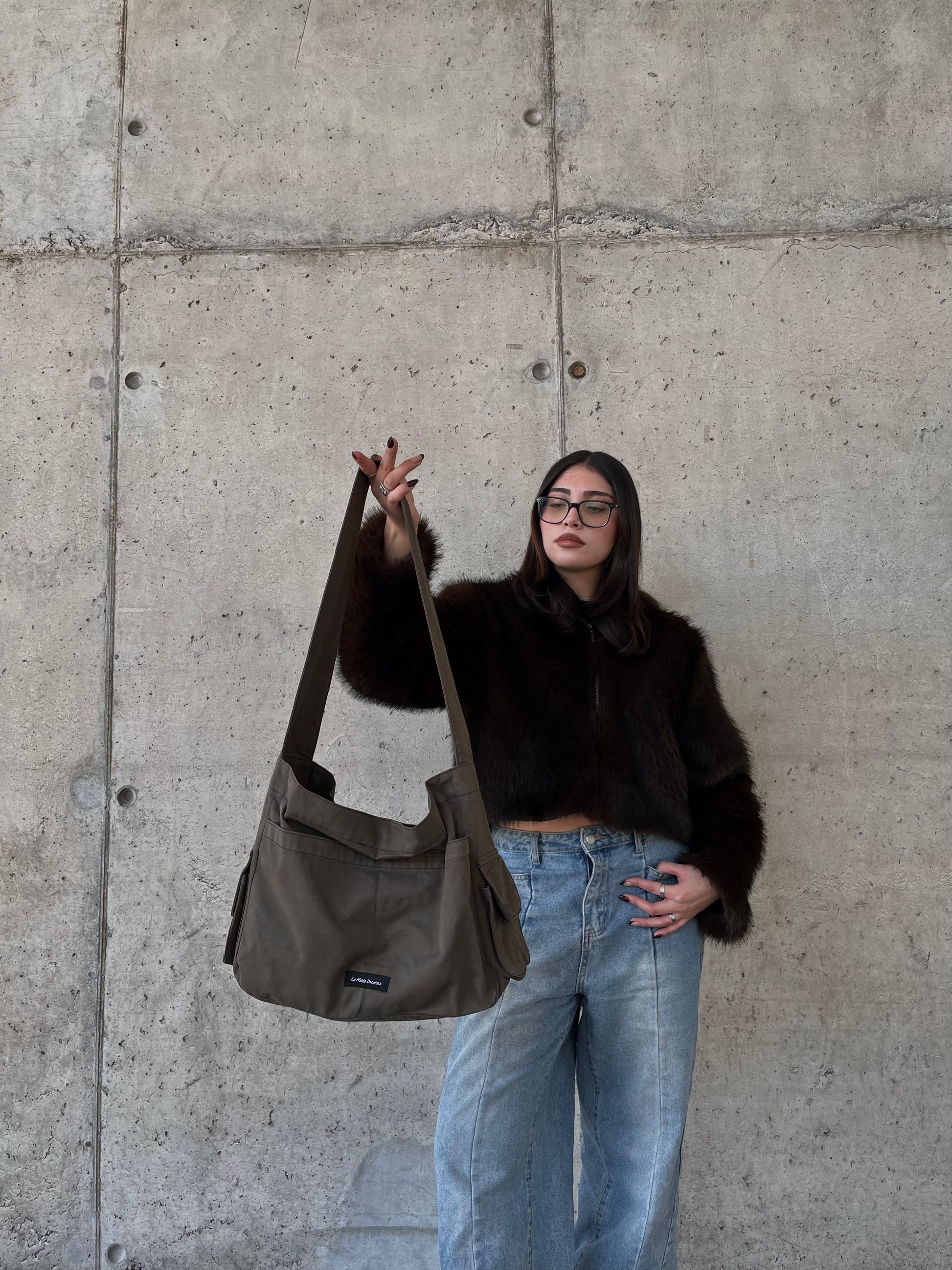 Crossbody cargo bag reciclado verde musgo