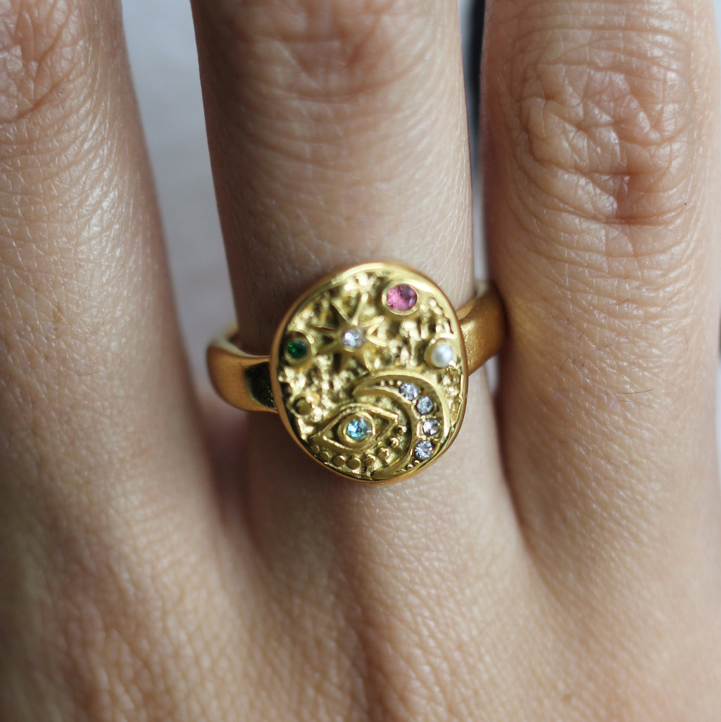 Anillo constelación acero inoxidable