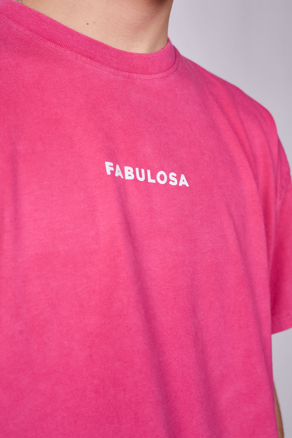 Polera Boxy Fit Rosada Fabulosa Acid Wash