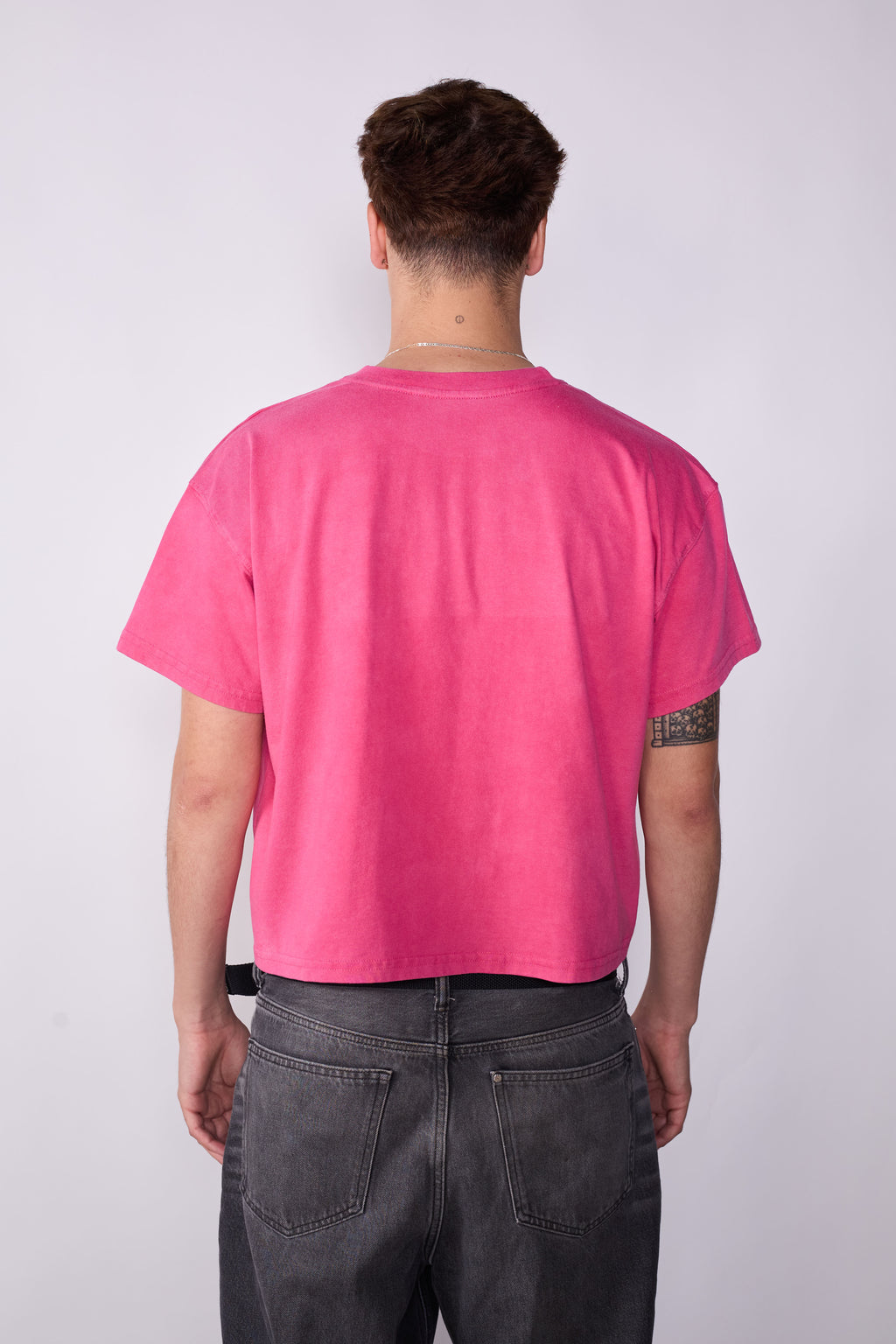 Polera Boxy Fit Rosada Fabulosa Acid Wash