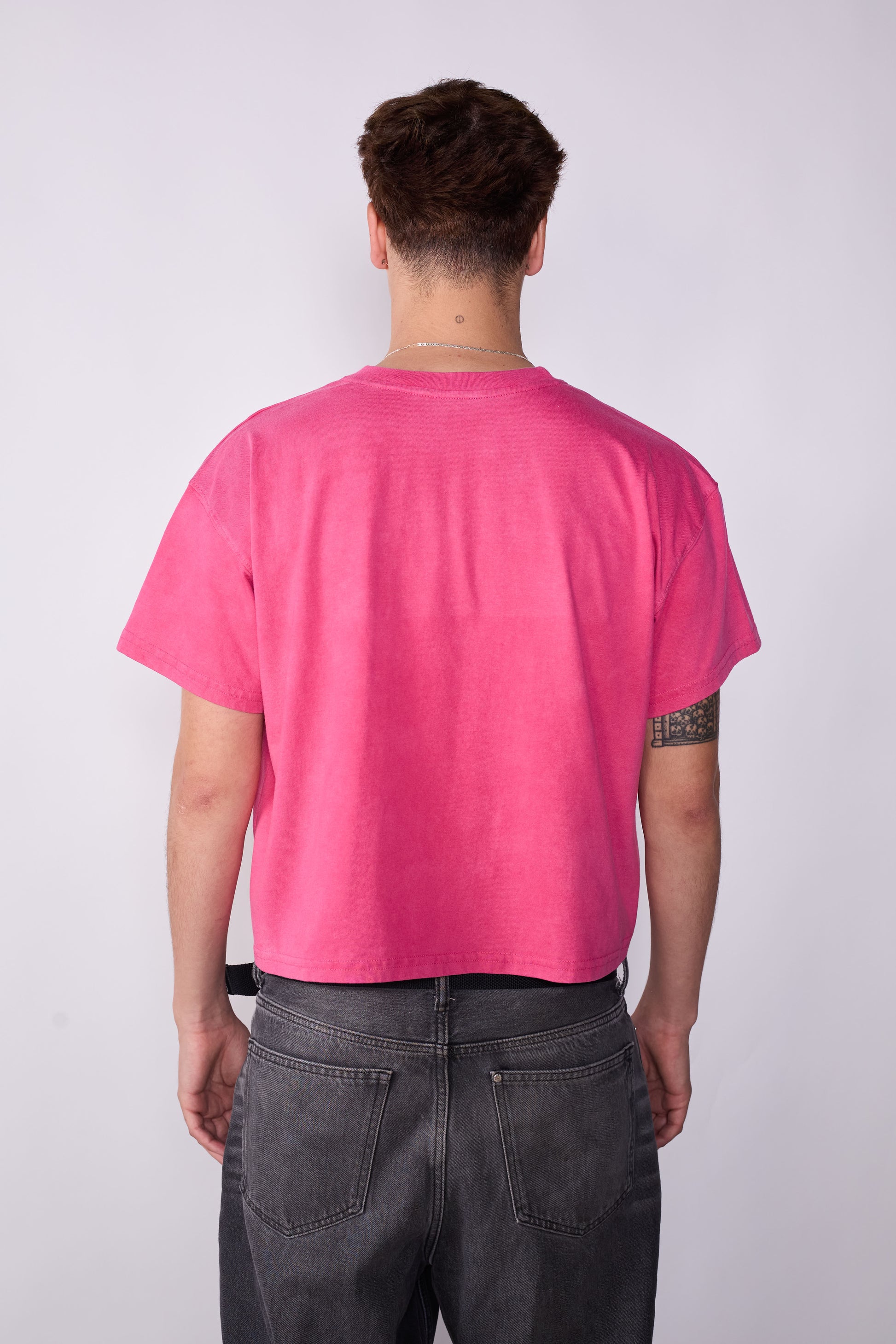 Polera Boxy Fit Rosada Fabulosa Acid Wash