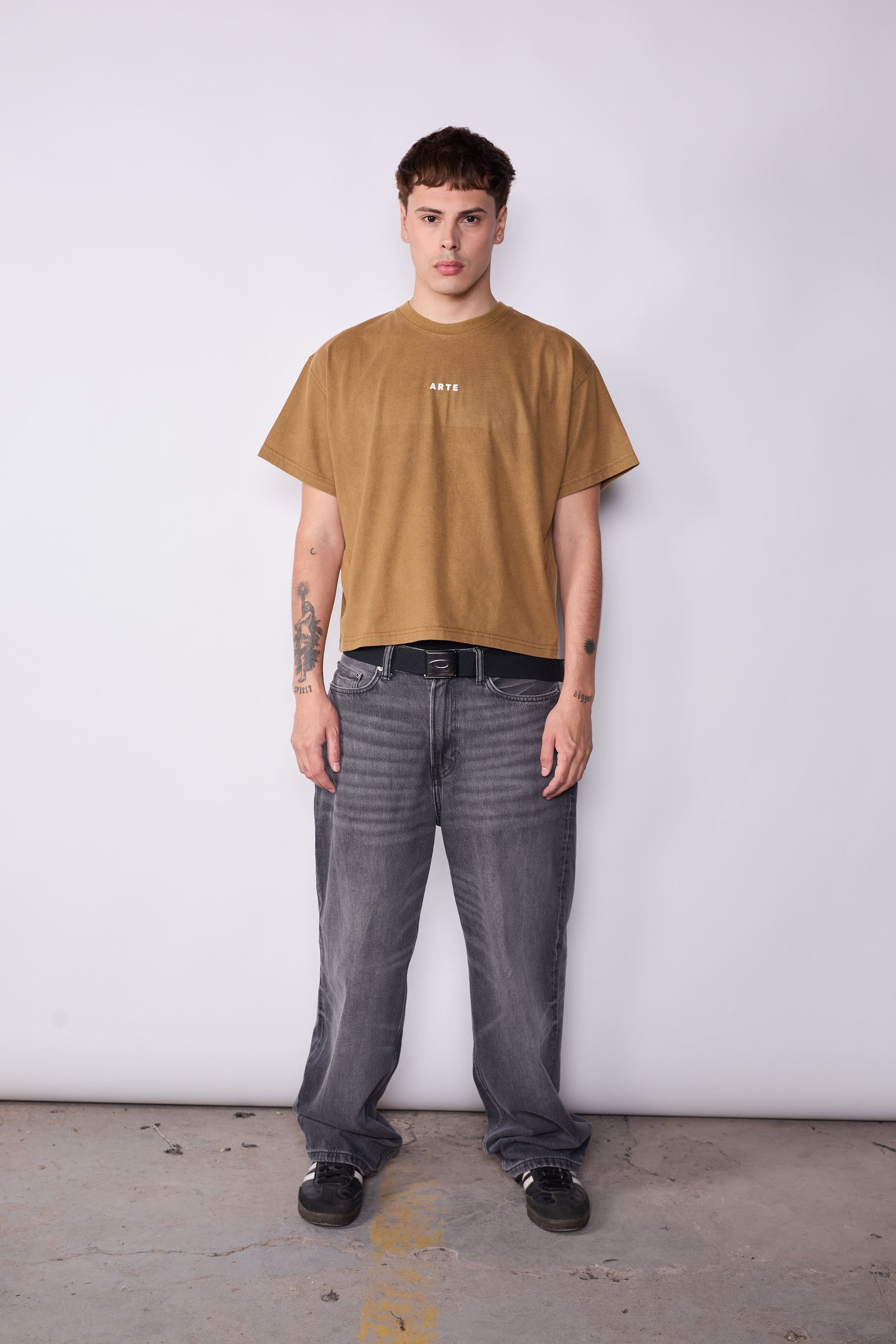 Polera Boxy Fit Verde Arte Acid Wash