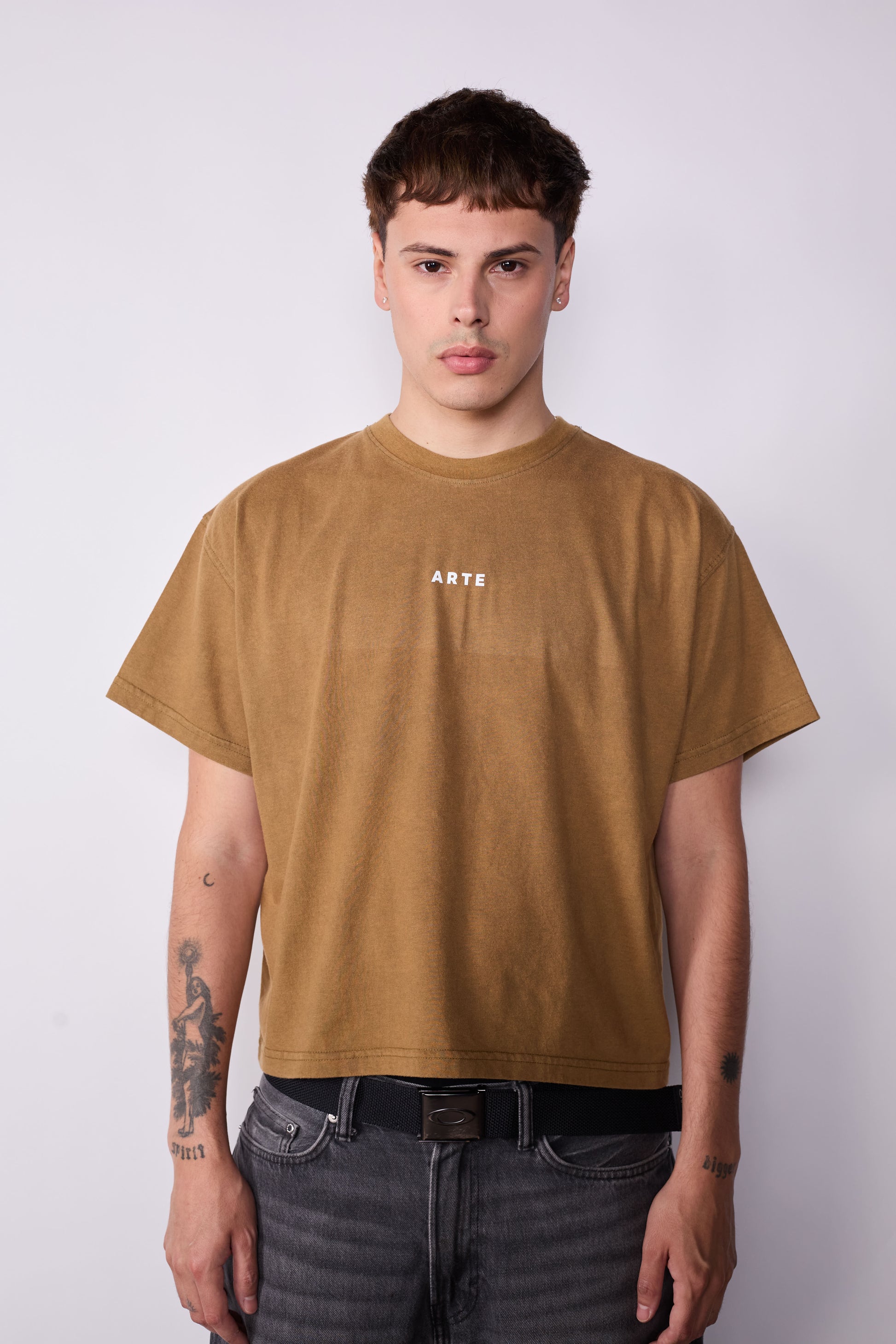 Polera Boxy Fit Verde Arte Acid Wash