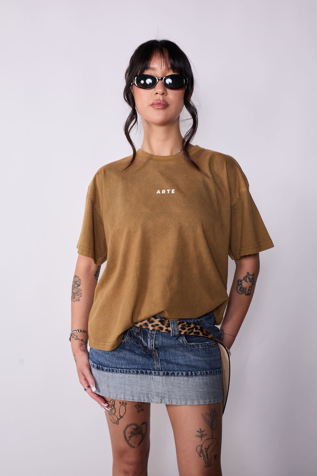 Polera Boxy Fit Verde Arte Acid Wash