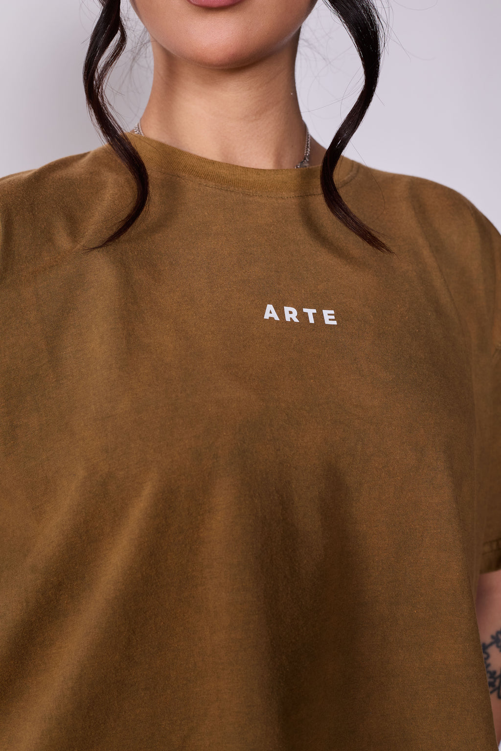 Polera Boxy Fit Verde Arte Acid Wash