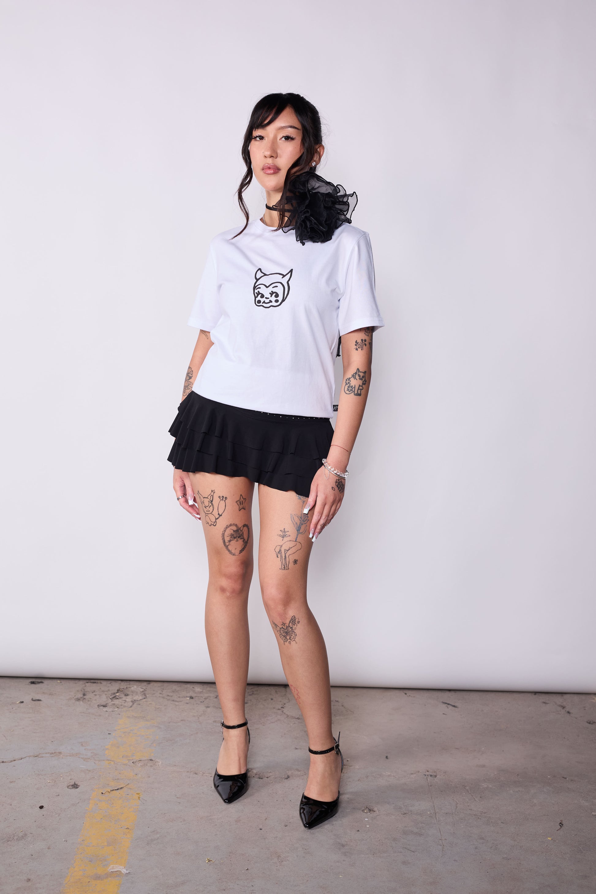 Polera Slim Fit Blanca Diablito