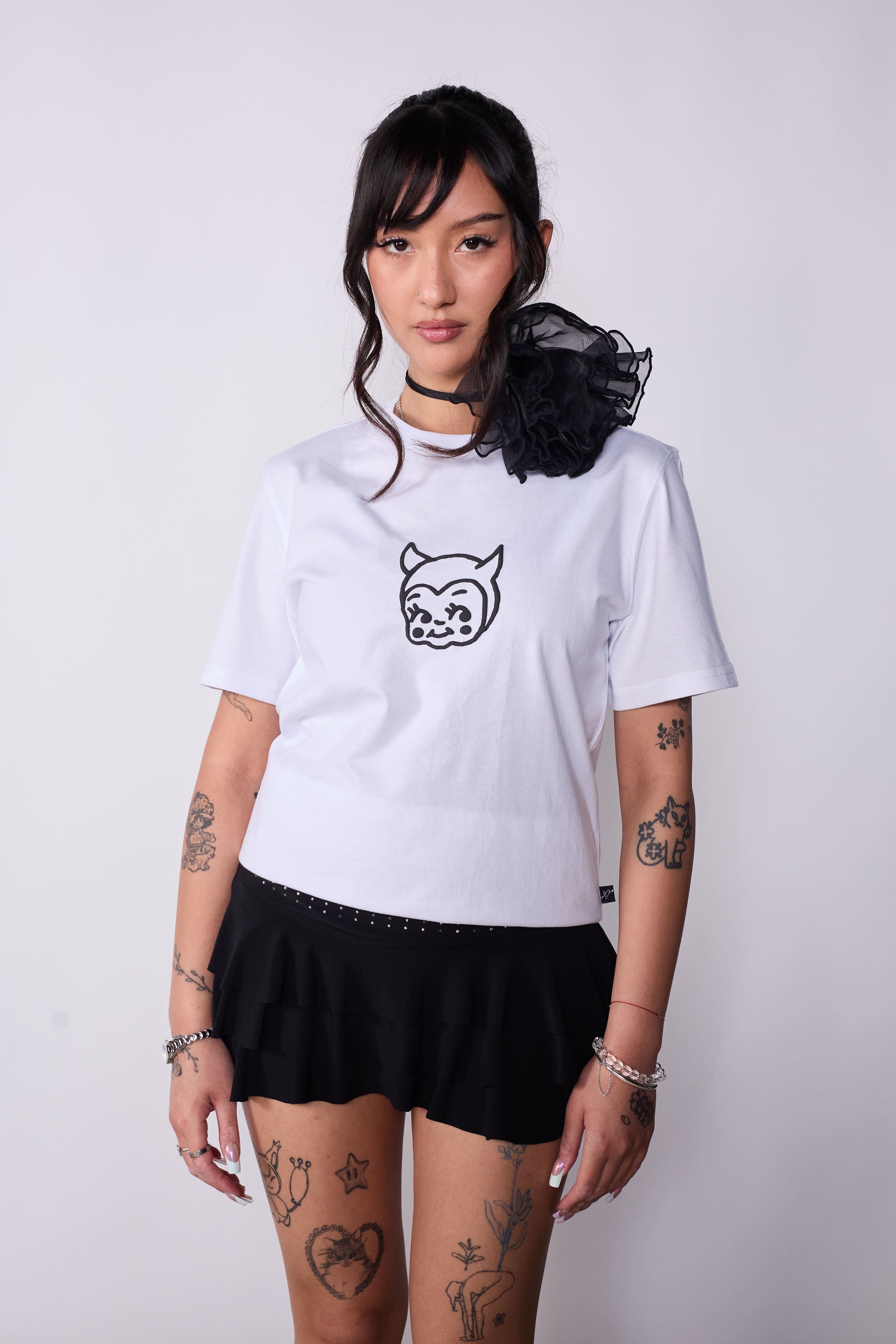 Polera Slim Fit Blanca Diablito