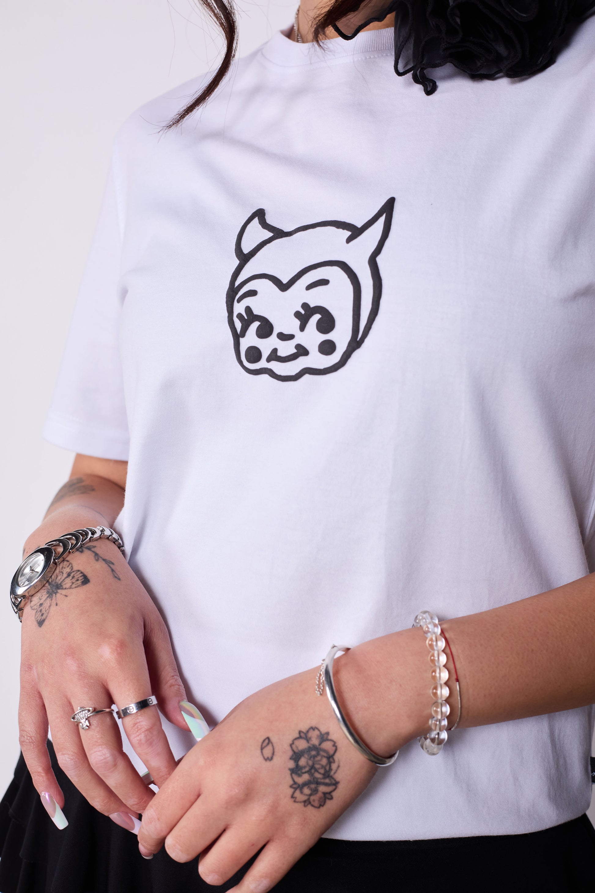 Polera Slim Fit Blanca Diablito