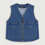 LMD STUDIO BLUE DENIM UTILITY VEST