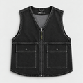LMD STUDIO BLACK DENIM UTILITY VEST