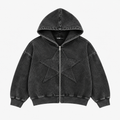 STAR ZIP HOODIE GRIS OSCURO ★