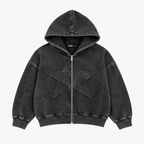 STAR ZIP HOODIE GRIS OSCURO ★