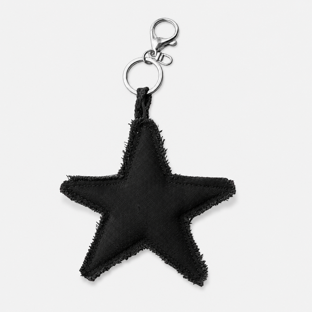 Llavero estrella tela  Gabardina Negro reciclado