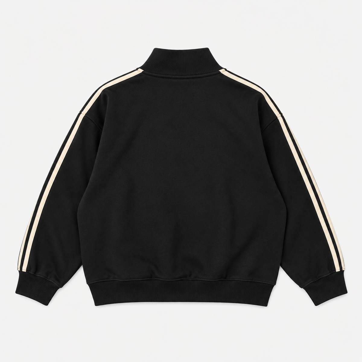 RETRO STRIPES ZIP — BLACK / CREAM