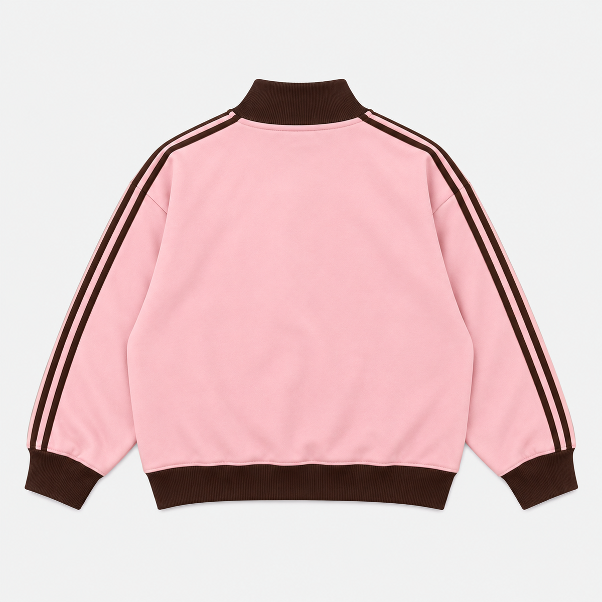 RETRO STRIPES ZIP — PINK / BROWN