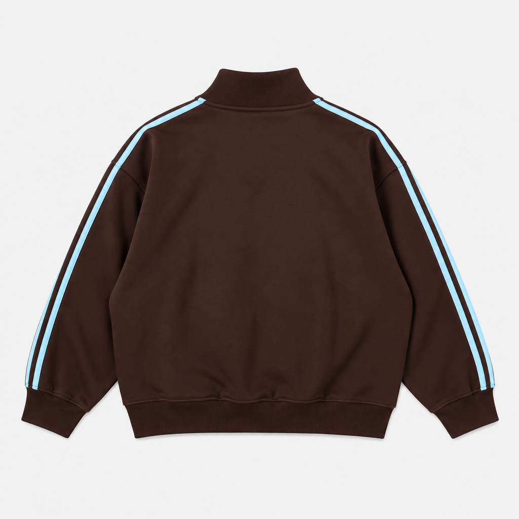 RETRO STRIPES ZIP — BROWN / BLUE